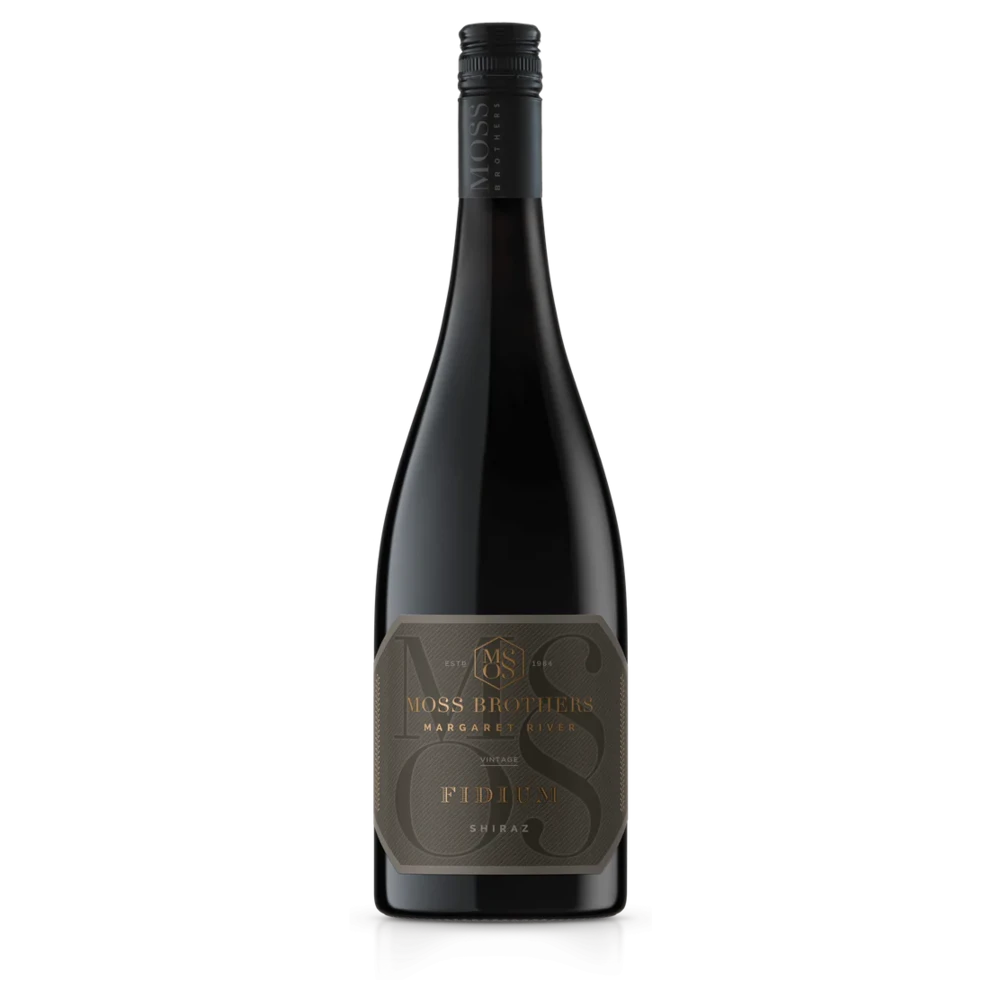 A bottle of 2022 Moss Brothers Fidium Shiraz 750ml Red Wine