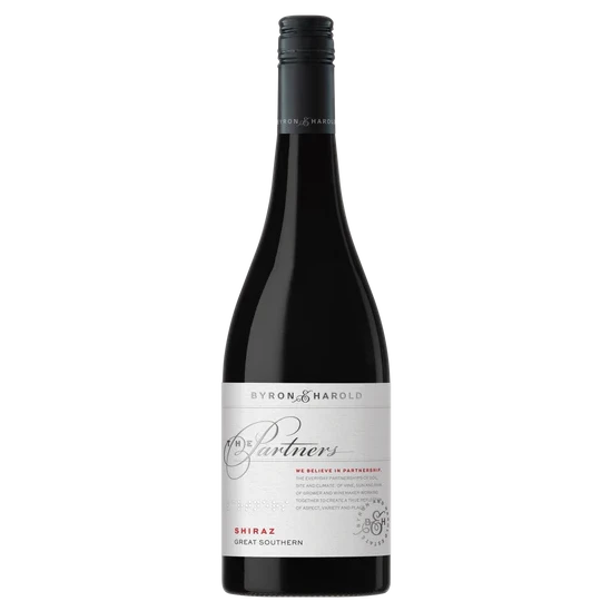 A bottle of 2017 Byron & Harold The Partners Shiraz 750ml Red Wine