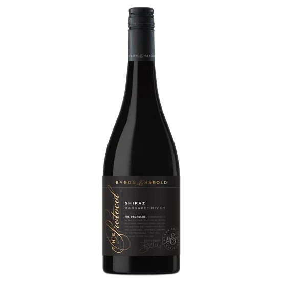A bottle of 2022 Byron & Harold The Protocol Shiraz 750ml Red Wine