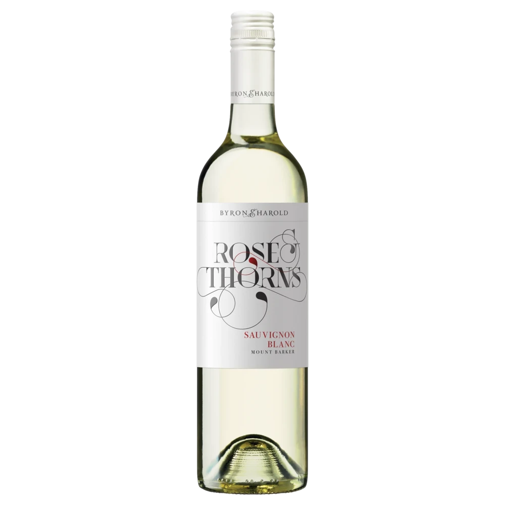 A bottle of 2021 Byron & Harold Rose & Thorns Sauvignon Blanc 750ml White Wine
