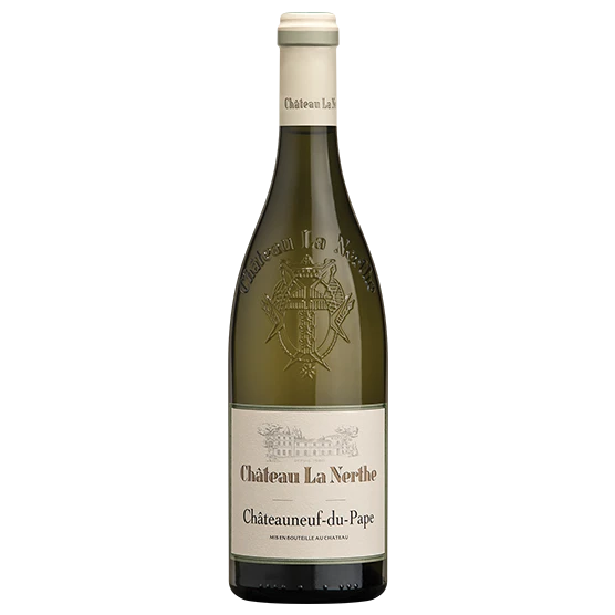 A bottle of 2021 Chateau La Nerthe Chateauneuf Du Pape Blanc 750ml White Wine