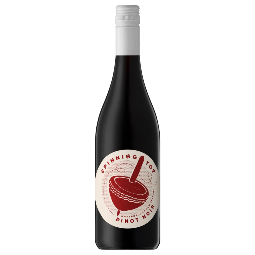 A bottle of 2021 Spinning Top Pinot Noir 750ml Red Wine