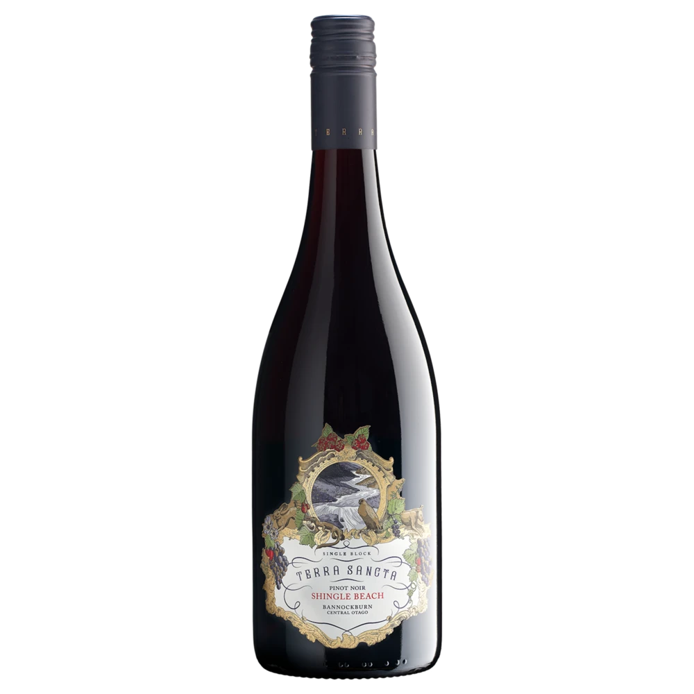 A bottle of 2021 Terra Sancta Shingle Beach Pinot Noir 750ml Red Wine