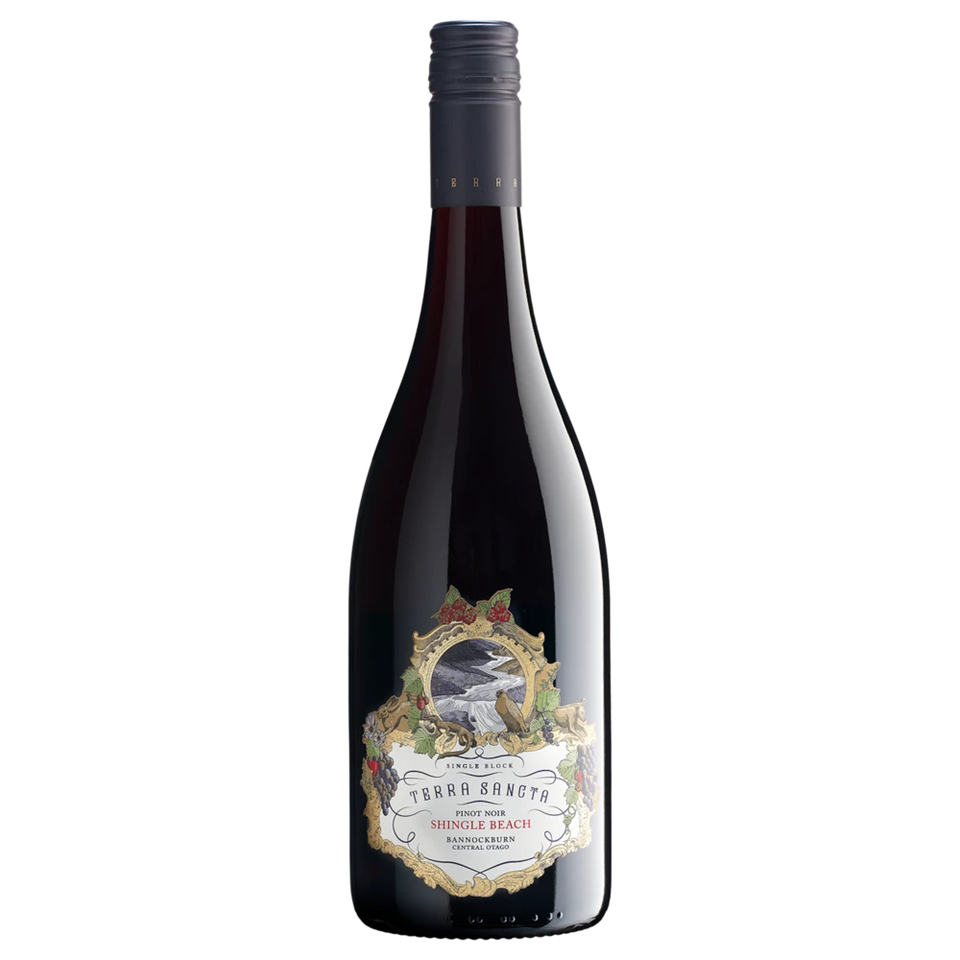 A bottle of 2021 Terra Sancta Shingle Beach Pinot Noir 750ml Red Wine