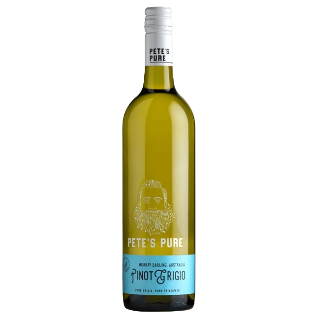 A bottle of 2024 Petes Pure Pinot Grigio 750ml White Wine