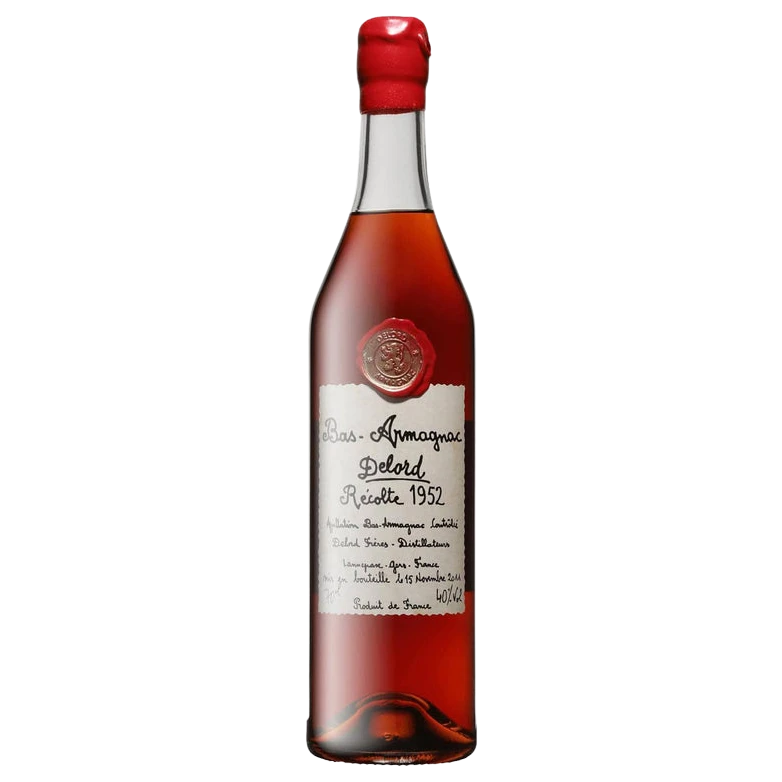 A bottle of 1952 Delord Bas Armagnac 40% 700ml