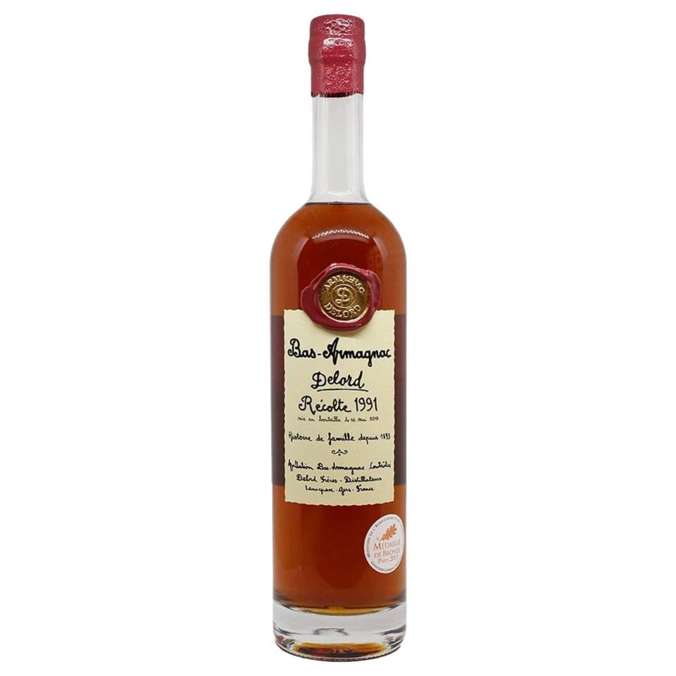 A bottle of 1991 Delord Bas Armagnac 40% 700ml