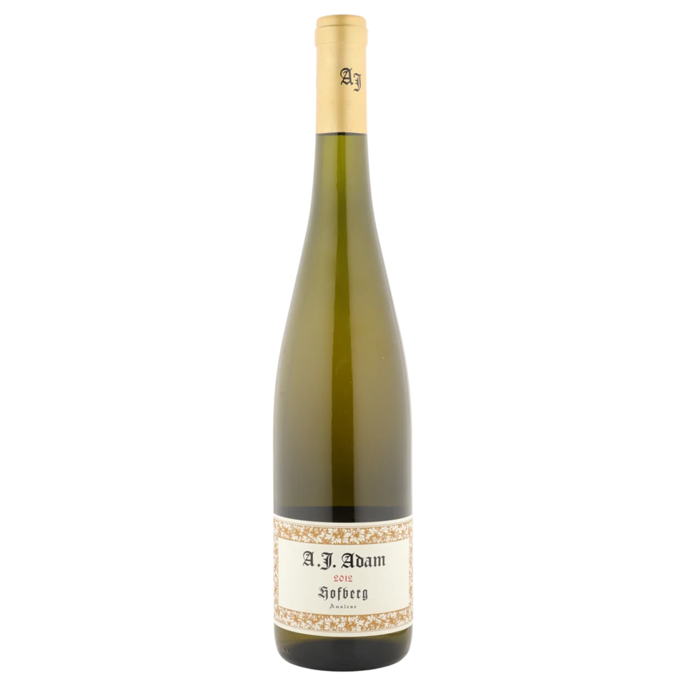 A bottle of 2012 AJ Adam Hofberg Auslese Goldkapsel 750ml White Wine