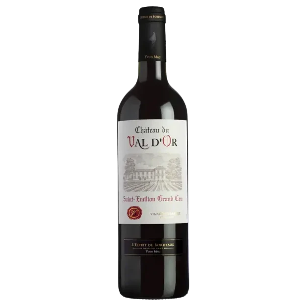 A bottle of 2018 Chateau Du Val D'or Saint Emilion Grand Cru 750ml Red Wine