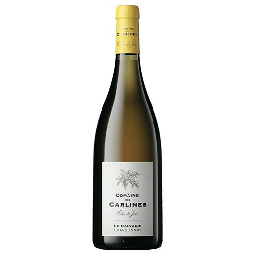 A bottle of 2018 Domaine des Carlines Côtes du Jura 'Le Calvaire' 750ml White Wine