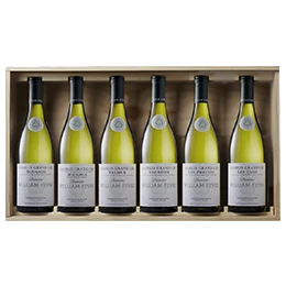 A bottle of 2018 Domaine William Fevre Grands Cru Journey Pack 750ml 2018 4500mL 4500ml White Wine