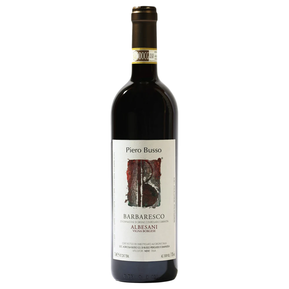 A bottle of 2019 Piero Busso Barbaresco Albesani Vigna Borgese 750ml Red Wine