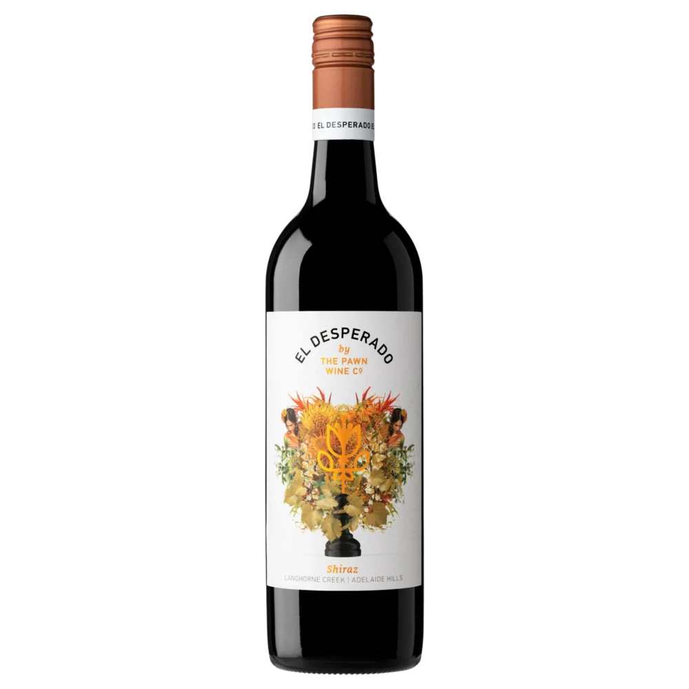 A bottle of 2020 2020 The Pawn El Desperado Shiraz 750ml Red Wine