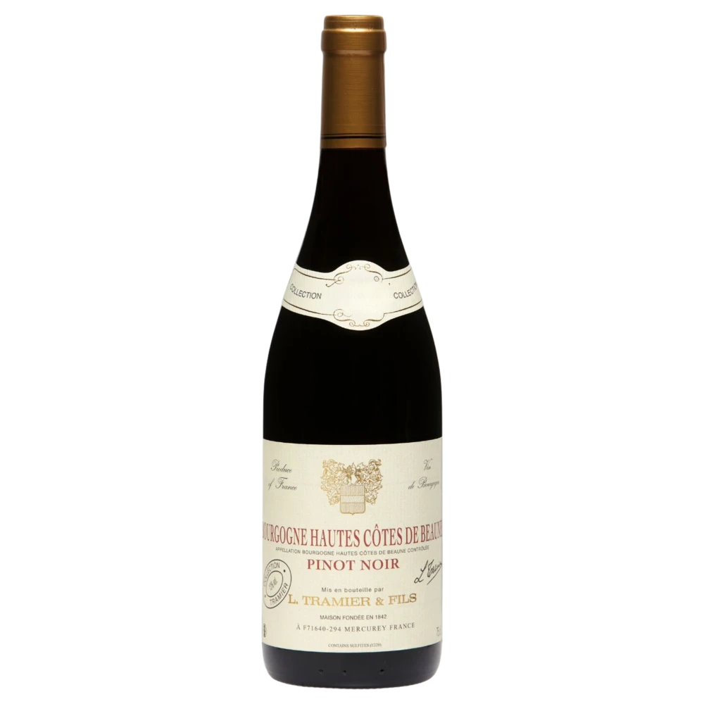 A bottle of 2020 L. Tramier & Fils Hautes Cote de Beaune Bourgogne Rouge 750ml Red Wine