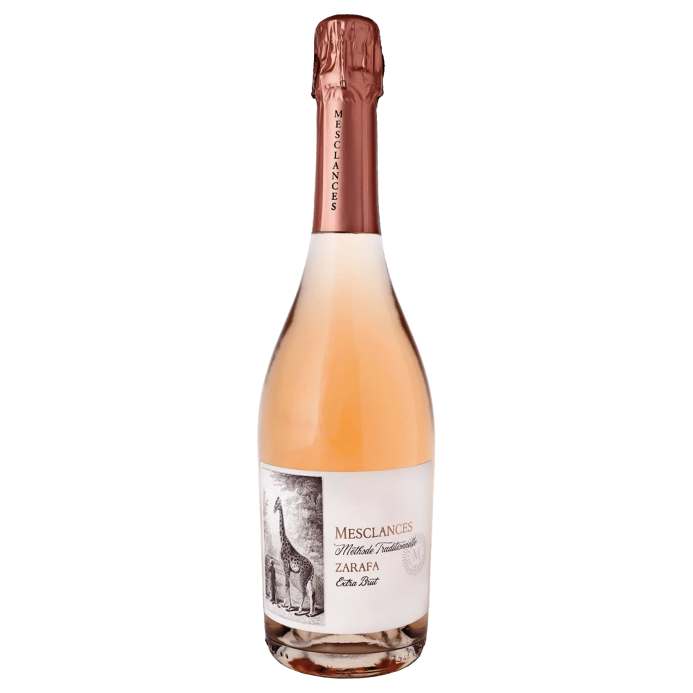 A bottle of 2020 Les Mesclances Zarafa Sparkling Rosé Extra Brut Mediterranée 750ml Sparkling Wine