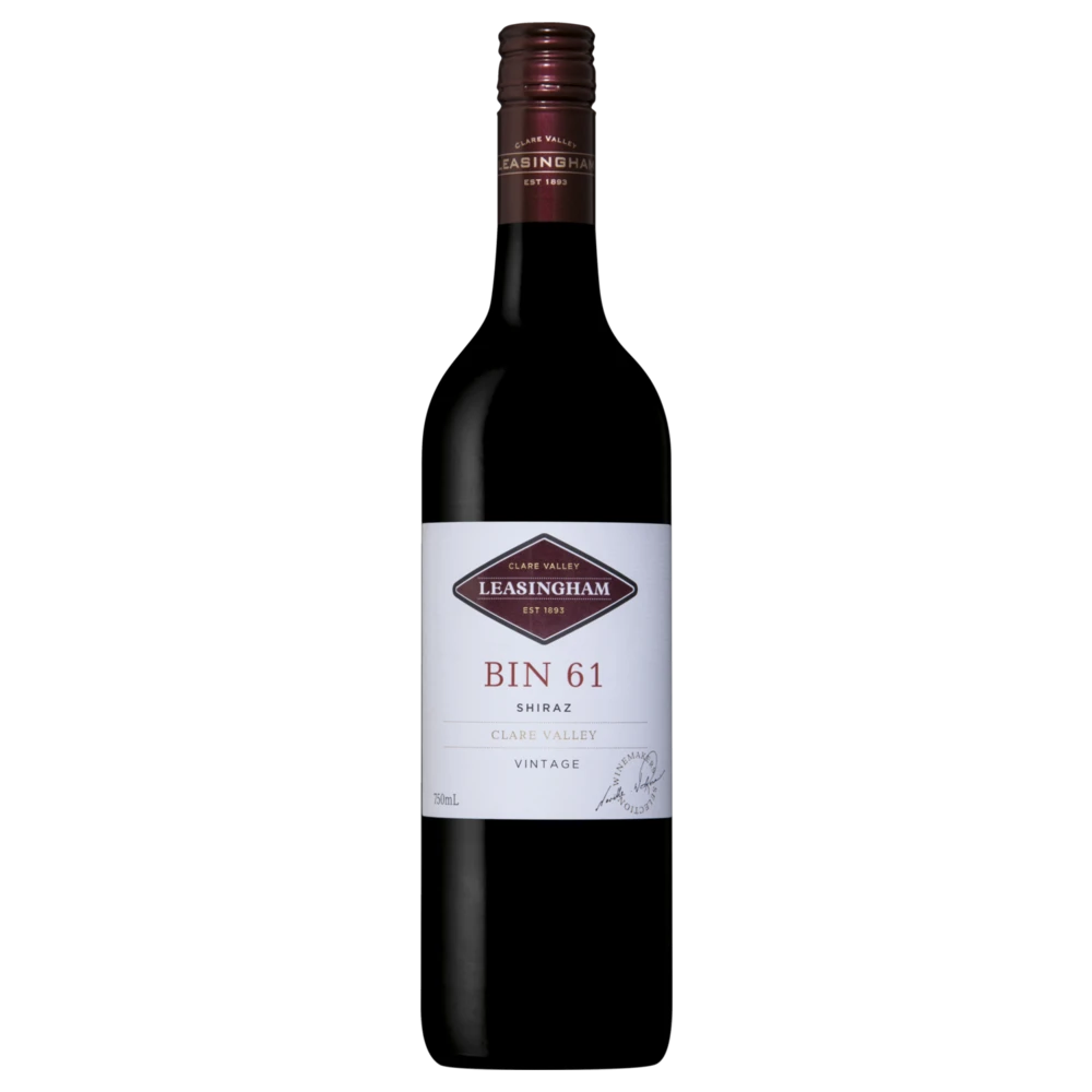 A bottle of 2021 Leasingham Bin 61 Shiraz 750ml Red Wine