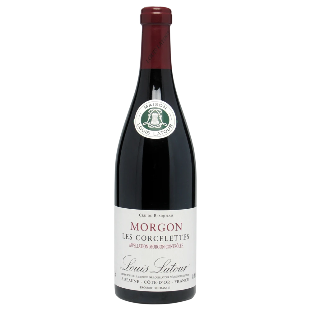 A bottle of 2021 Louis Latour Morgon Les Corcelettes 750ml Red Wine