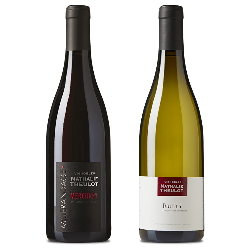 A bottle of 2022 Nathalie Theulot Mercurey Millerandage Rouge 750ml Red Wine
