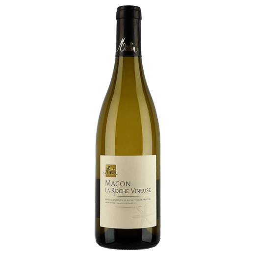 A bottle of 2021 Olivier Merlin Mâcon La Roche Vineuse 750ml White Wine