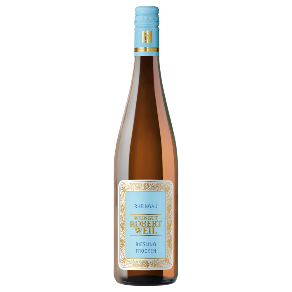 A bottle of 2021 Robert Weil Rheingau Riesling Kabinett Trocken 750ml White Wine