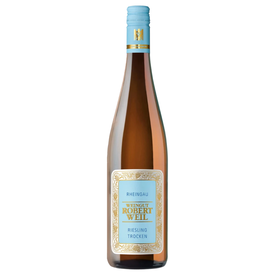 A bottle of 2021 Robert Weil Rheingau Riesling Kabinett Trocken 750ml White Wine