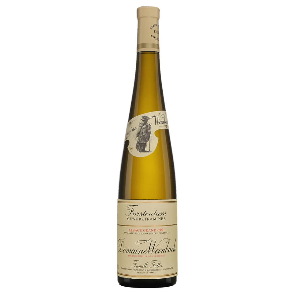 A bottle of 2021 Weinbach Alsace Grand Cru Furstentum Gewürztraminer 750ml White Wine