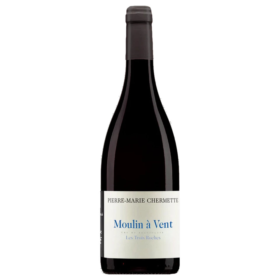 A bottle of 2023 Domaine Chermette Moulin à Vent Les Trois Roches 750ml Red Wine