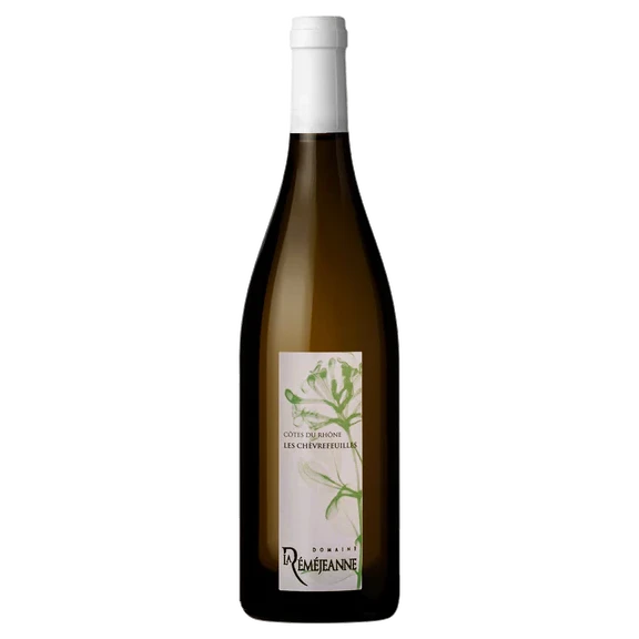 A bottle of 2024 Domaine la Réméjeanne Côtes du Rhône Les Chèvrefeuilles Blanc 750ml Red Wine