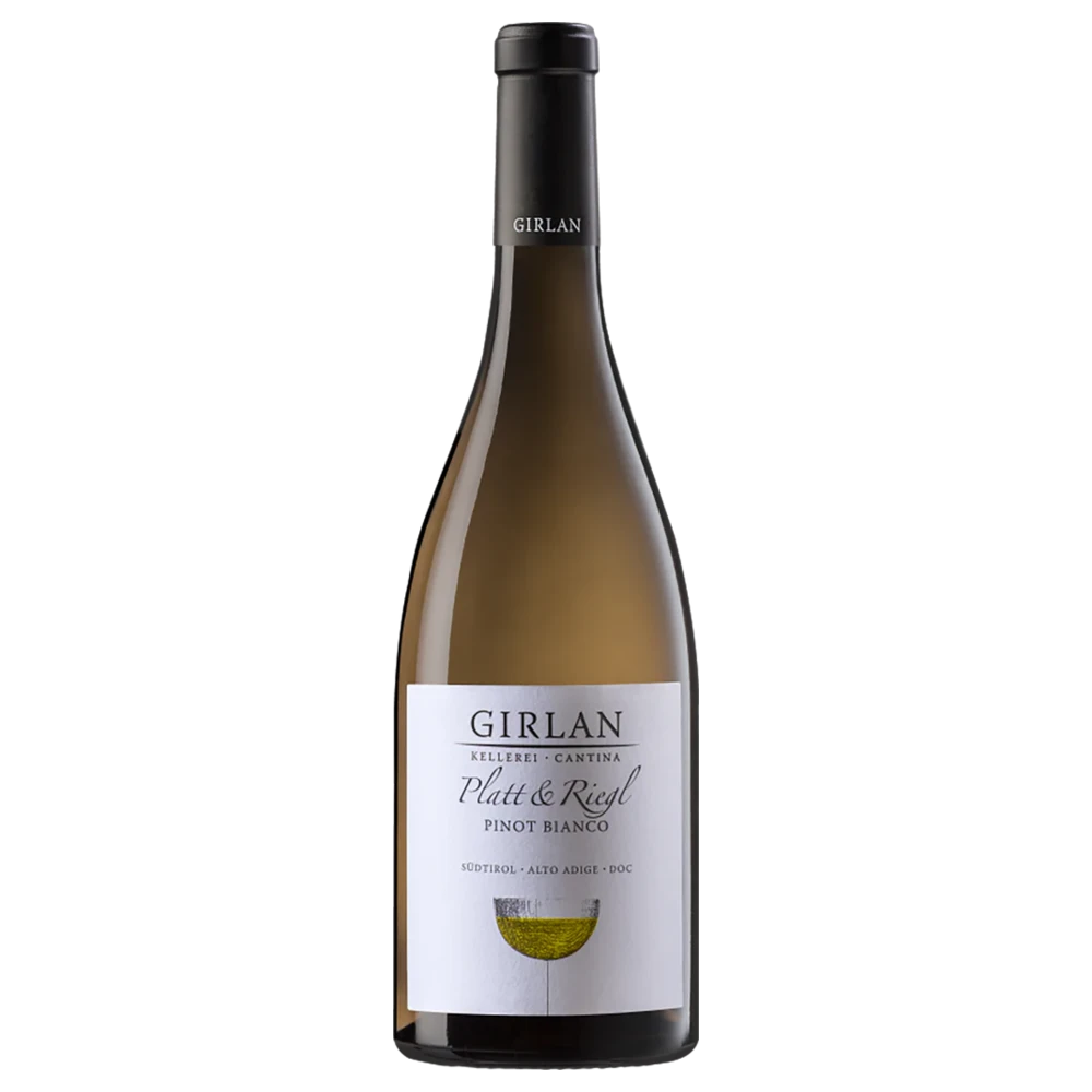 A bottle of 2023 Girlan Alto Adige Platt & Riegl Pinot Bianco 750ml Red Wine