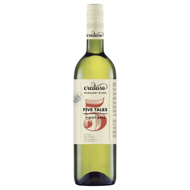 A bottle of 2023 Credaro Five Tales Pinot Gris 750ml Red Wine
