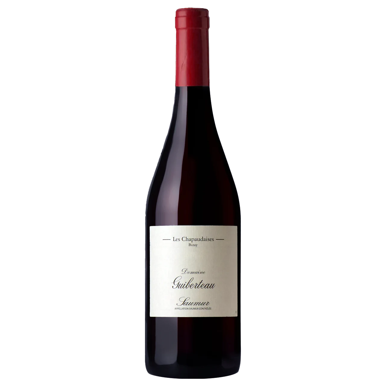 A bottle of 2021 Domaine Guiberteau Saumur Les Chapaudaises Rouge 750ml Red Wine