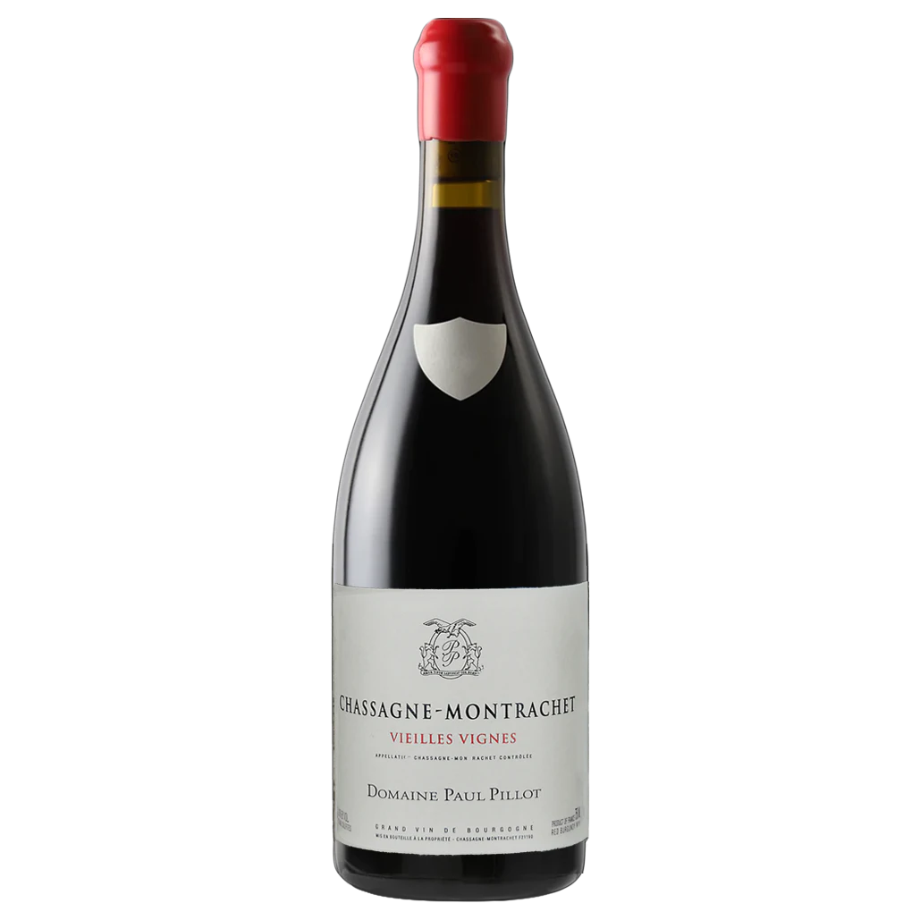 A bottle of 2023 Domaine Paul Pillot Chassagne Montrachet Vieilles Vignes Rouge 750ml Red Wine