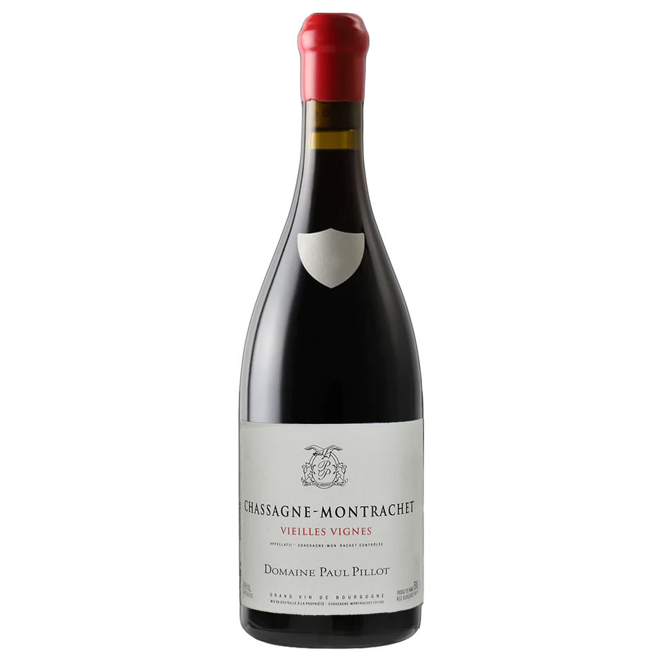 A bottle of 2023 Domaine Paul Pillot Chassagne Montrachet Vieilles Vignes Rouge 750ml Red Wine