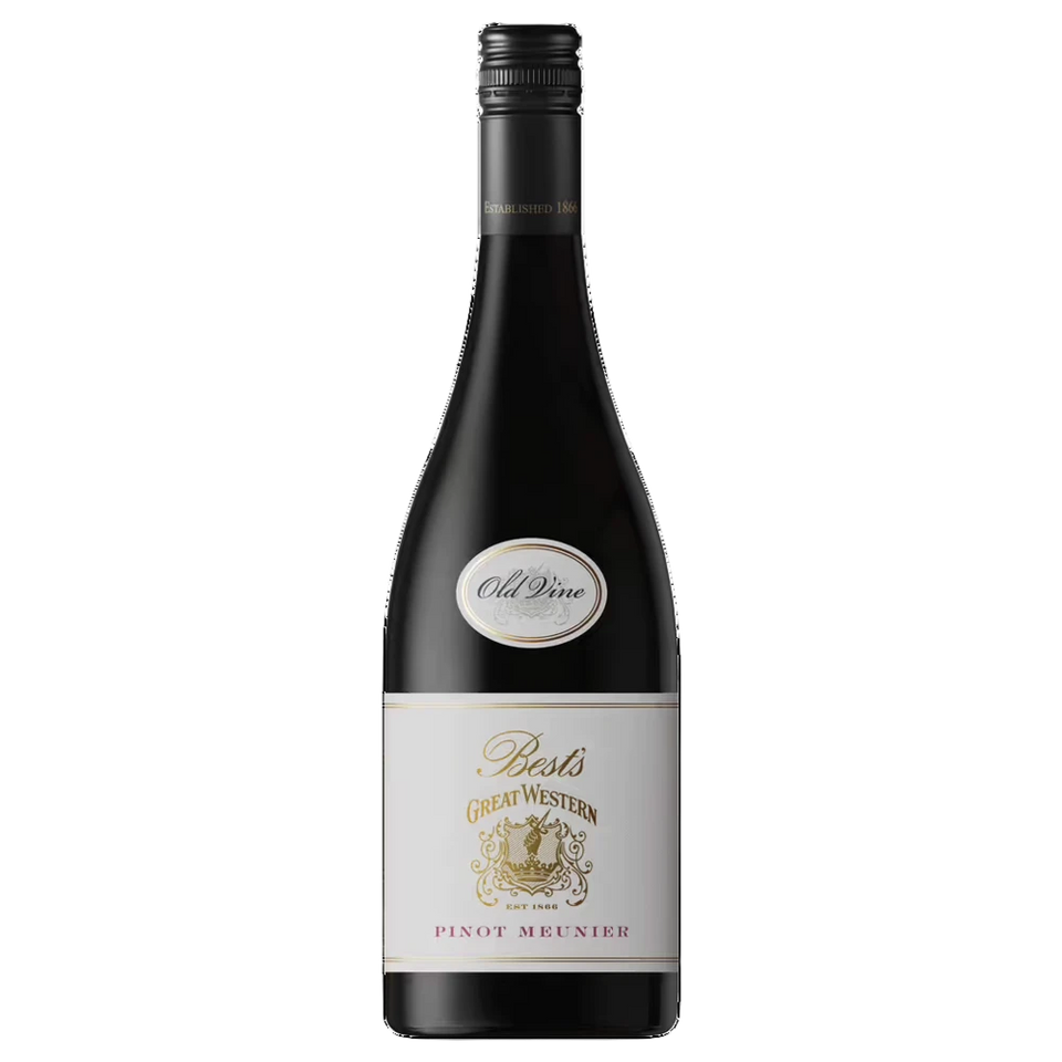 A bottle of 2022 Bests Icon Old Vine Muenier Great Western 750ml Red Wine