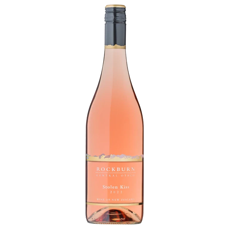 A bottle of 2022 Rockburn Stolen Kiss Rose Central Otago 750ml Rose Wine