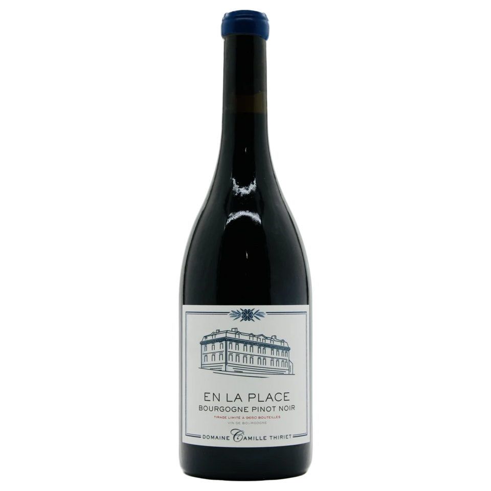A bottle of 2022 Domaine Camille Thiriet Bourgogne Rouge En La Place 750ml Red Wine