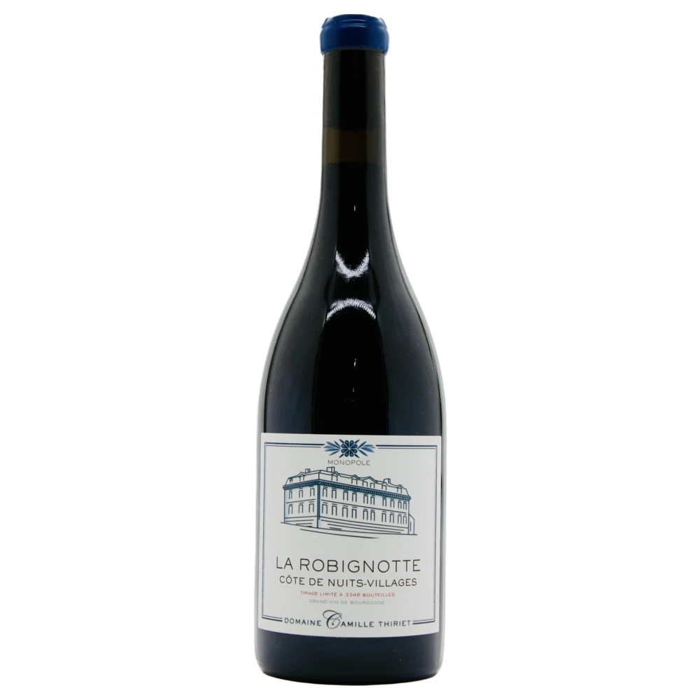A bottle of 2022 Domaine Camille Thiriet Côte de Nuits Village Rouge La Robignotte 750ml Red Wine