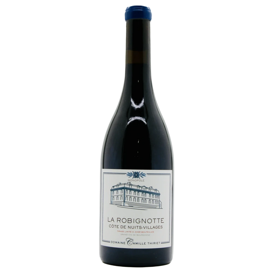 A bottle of 2022 Domaine Camille Thiriet Côte de Nuits Village Rouge La Robignotte 750ml Red Wine