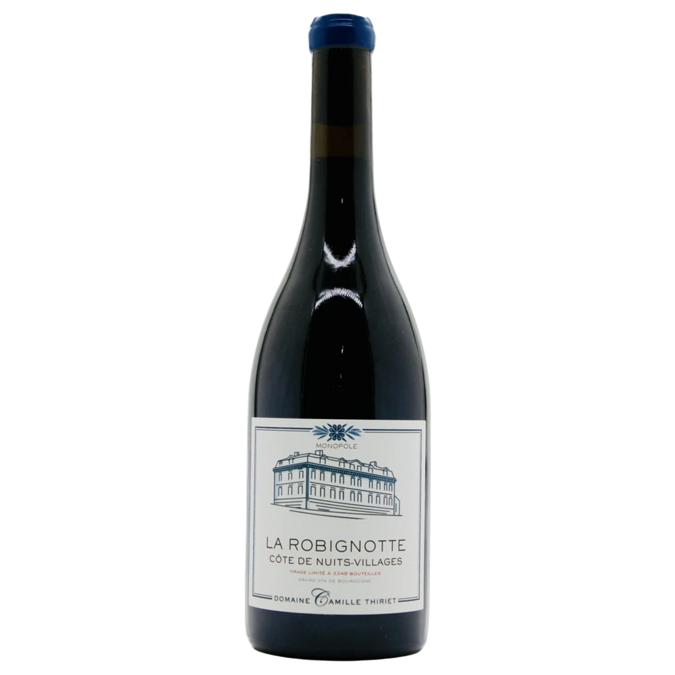 A bottle of 2022 Domaine Camille Thiriet Côte de Nuits Village Rouge La Robignotte 750ml Red Wine