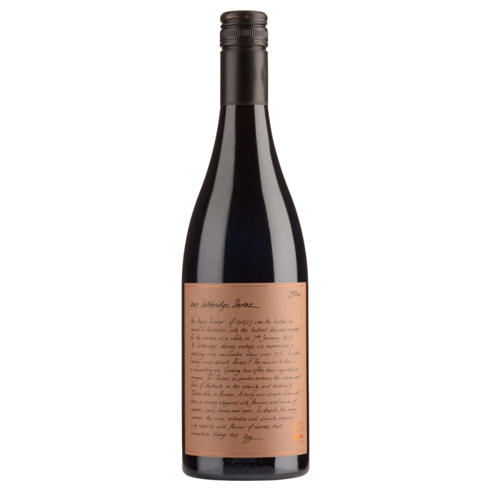 A bottle of 2013 Lethbridge Shiraz 750ml Red Wine