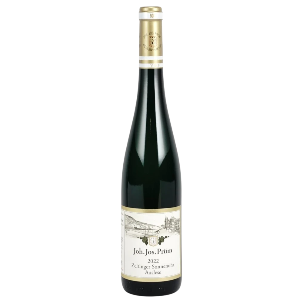 A bottle of 2022 Joh Jos Prüm Zeltinger Sonnenuhr Riesling Auslese LONG GOLDKAPSEL ( ) 750ml White Wine