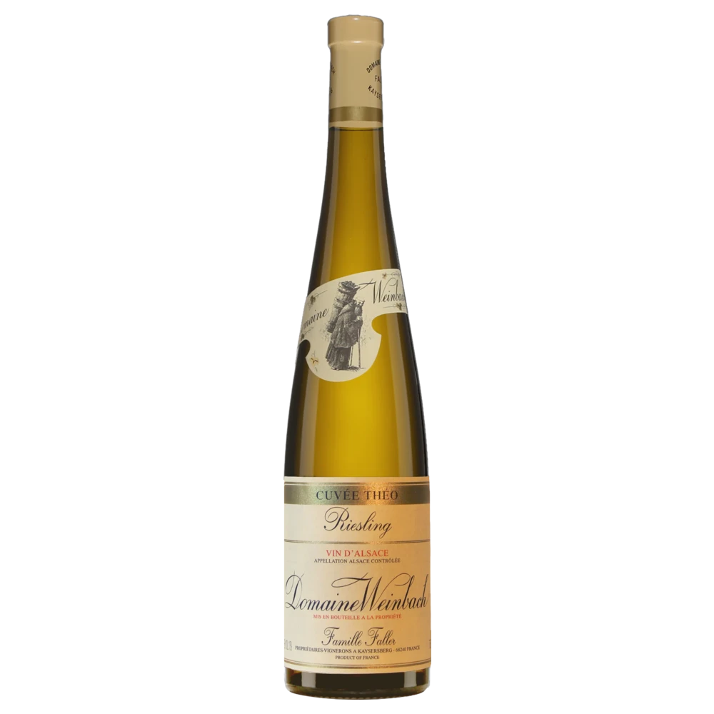 A bottle of 2023 Weinbach Alsace Théo Riesling 750ml White Wine