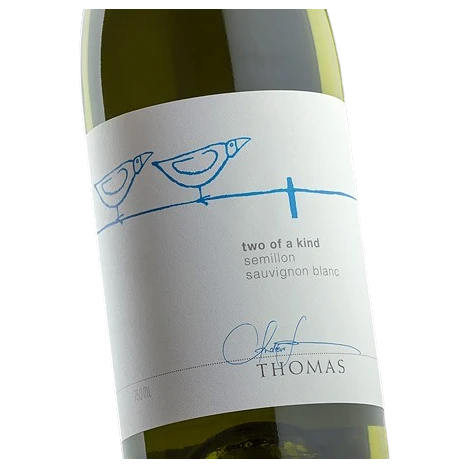 A bottle of 2024 Thomas Wines Two Of A Kind Semillon Sauvignon Blanc 750ml White Wine
