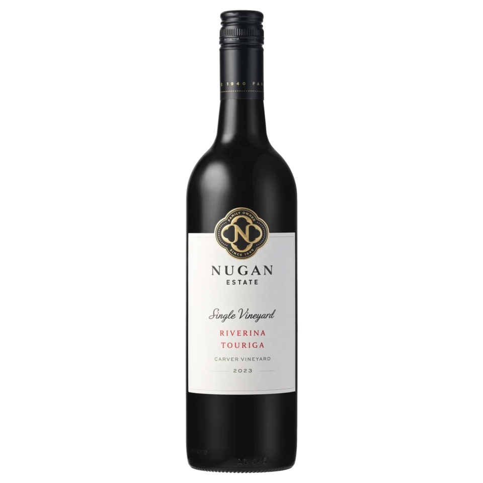 A bottle of 2023 Nugan Estate Single Vineyard Carver Vineyard Touriga 750ml Red Wine
