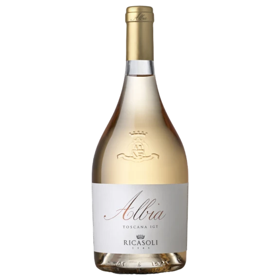 A bottle of 2023 Ricasoli Albia Rose IGT Tuscany 750ml Rose Wine