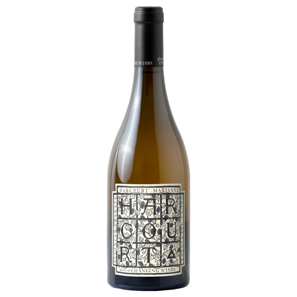 A bottle of 2023 Place of Changing Winds Harcourt Marsanne Roussanne 750ml White Wine