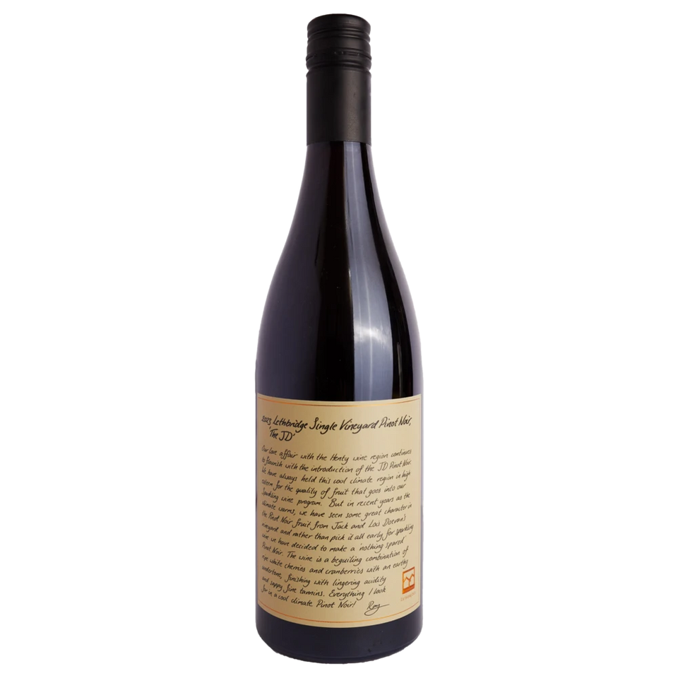 A bottle of 2023 Lethbridge JD Henty Pinot Noir 750ml Red Wine
