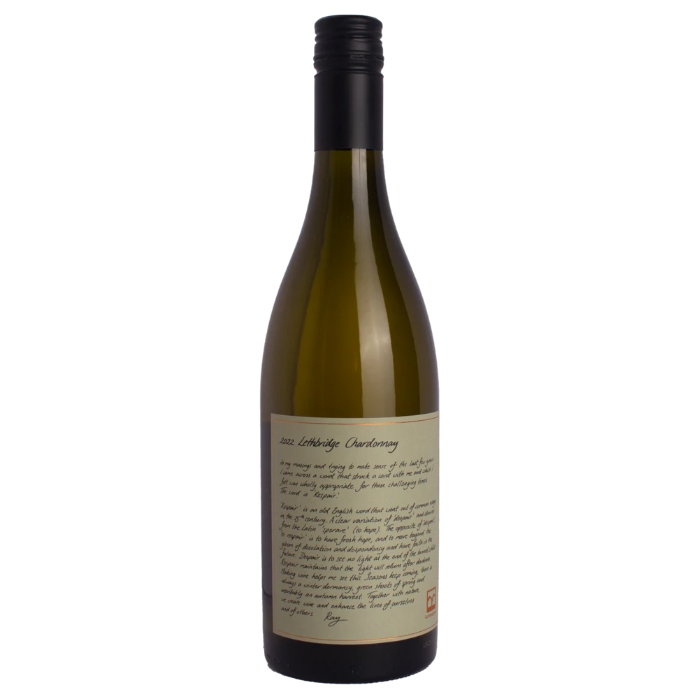 A bottle of 2023 Lethbridge Chardonnay 750ml White Wine