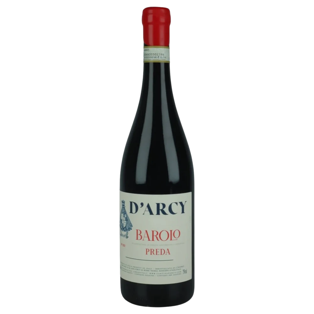 A bottle of 2020 Cantina D'Arcy Barolo Preda 750ml Red Wine