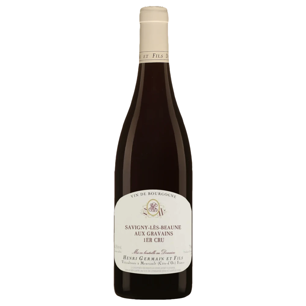 A bottle of 2022 Domaine Henri Germain Beaune 1er Cru Bressandes 750ml Red Wine